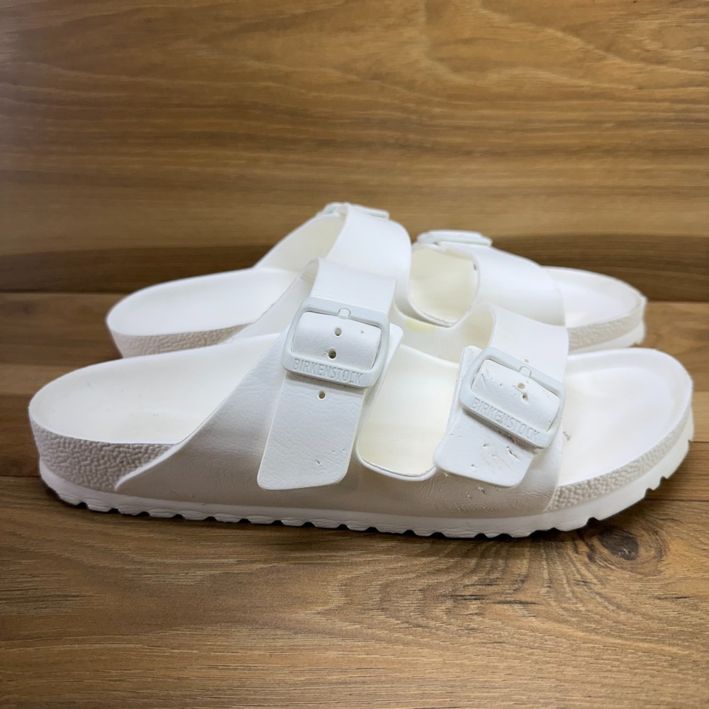 Birkenstock Arizona Eva White Sandals Womens 10 EU 41 Rubber Slides Slip On - Picture 5 of 10